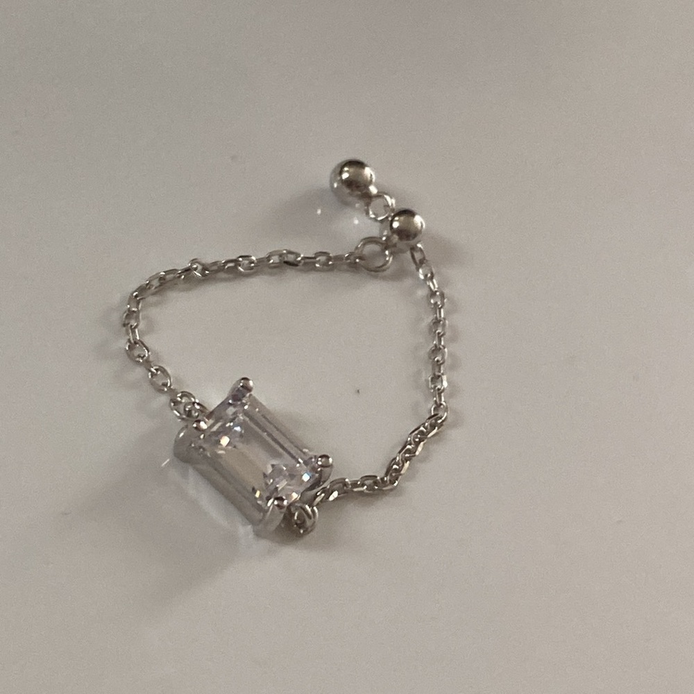 Sterling Silver Adjustable Chain Ring - image 2